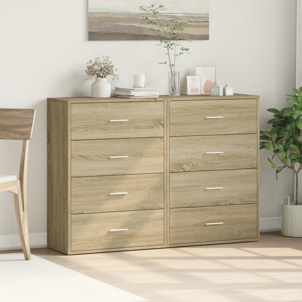 Sideboards 2 pcs Sonoma Oak 60x31x84 cm Engineered Wood